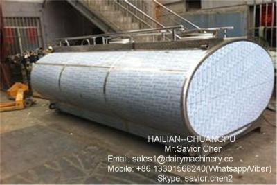 China Dairy Farm Milk Cooling Tank , Horizontal Milk Tank With Truck 10000 Liter for sale