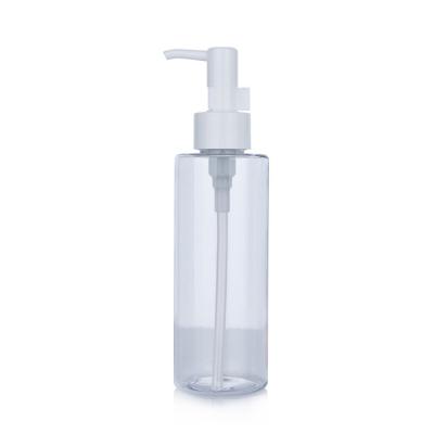 China Botella de extracción de maquillaje para ojos de plástico cilíndrico transparente de 160 ml. en venta