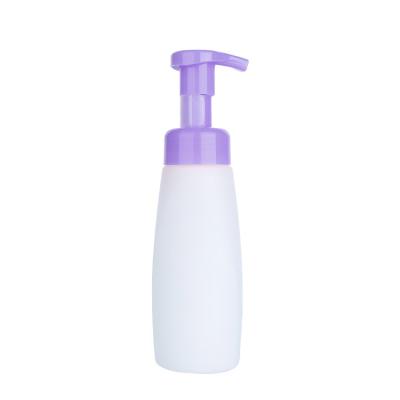China 300ml White Plastic Empty Foaming Pump Bottle With Pink Head Smooth for sale