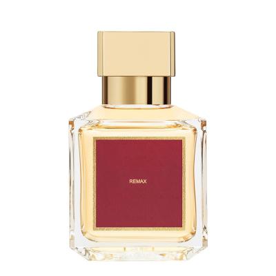 China Botella de perfume de vidrio rubí de 50 ml embalaje cosmético de vidrio con tapa de oro para fragancias de lujo en venta