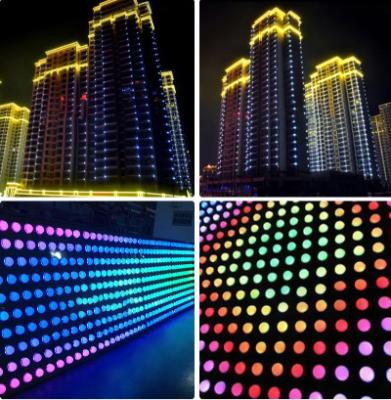 China Fachada exterior multicolorido do diodo emissor de luz que ilumina luzes programáveis do RGB do pixel de 10cm para o divertimento à venda