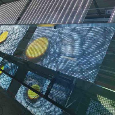 China Transparent Led Screen Display Store Glass Adhesive Wall Indoor  Flexible Film Led Screen for sale