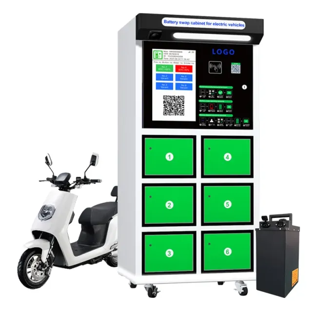 Solar Electric Motorcycle and Tricycle Charging Station, Intelligent Battery Exchange Cabinet