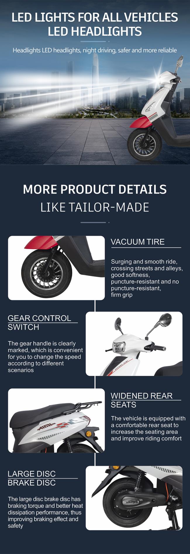 Light electric motorcycle front view showing sleek design