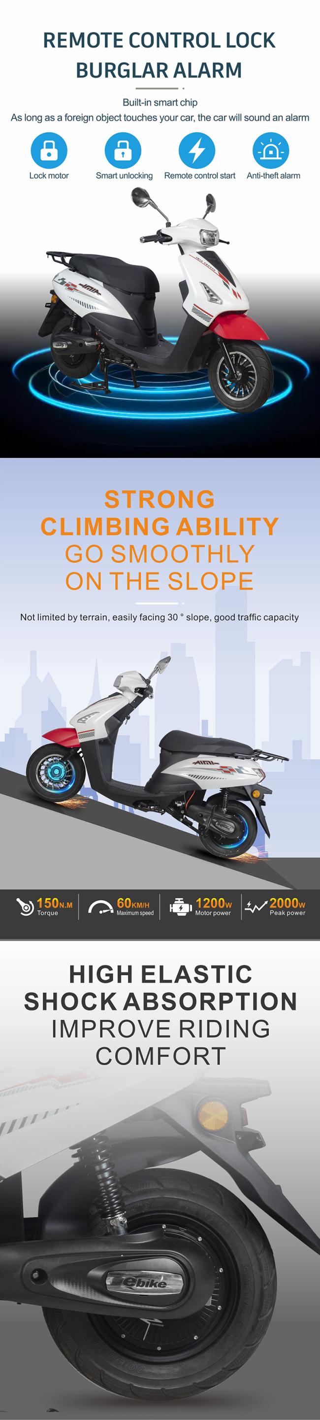 Side profile of electric motorcycle highlighting compact dimensions