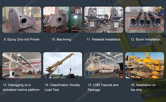 Mini 1t 4m Telescopic Boom Marine Cranes Remote Control Yacht Duty High Efficiency 2