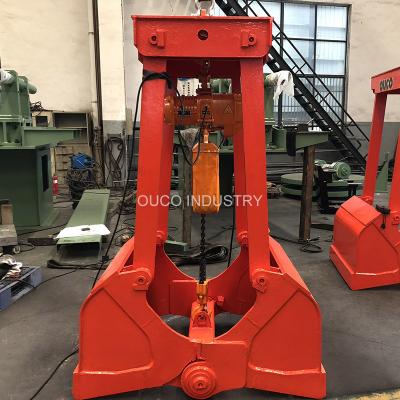China 2 Rope 0.5cm Hydraulic Grab Bucket Remote Control Electro Capacity Clamshell Used In mines for sale