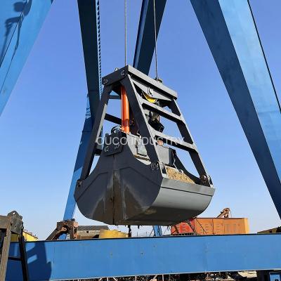 China 3 Cbm 2 Rope Coal Mechanical Grab Bucket Clamshell Hydraulic For Overhead Crane for sale