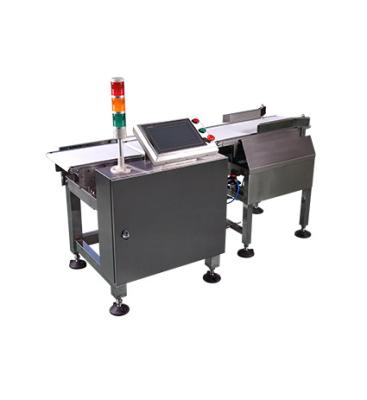 China Automatic digital food conveyor belt weight checking machine with push rejector checkweigh check weigher machines for sale