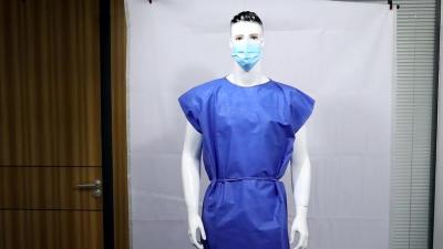 China S&J Disposable Patient Gown Chemotherapy Gowns Material SBPP or 3 layers SMS Sleeveless Hospital Clinic Disposable Uniform for sale