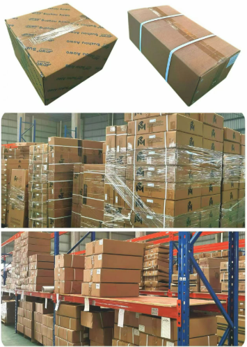 Packaging options display showing different box types