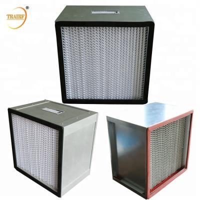 China 99.99% Deep Pleated Air Filter AHU HEPA Filter Water Resistant for sale