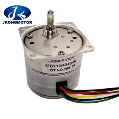 China Permanent Magnet Stepper Motor With Gearbox 42BY/40JB4K Ratio10  12V 7.5 Degree for sale
