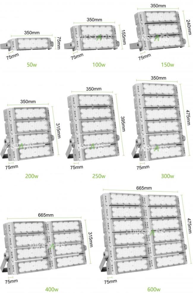 50w 100w 150w Module Led Flood Lights 150lm/W For Tunne Lighting IP65 Waterproof 8