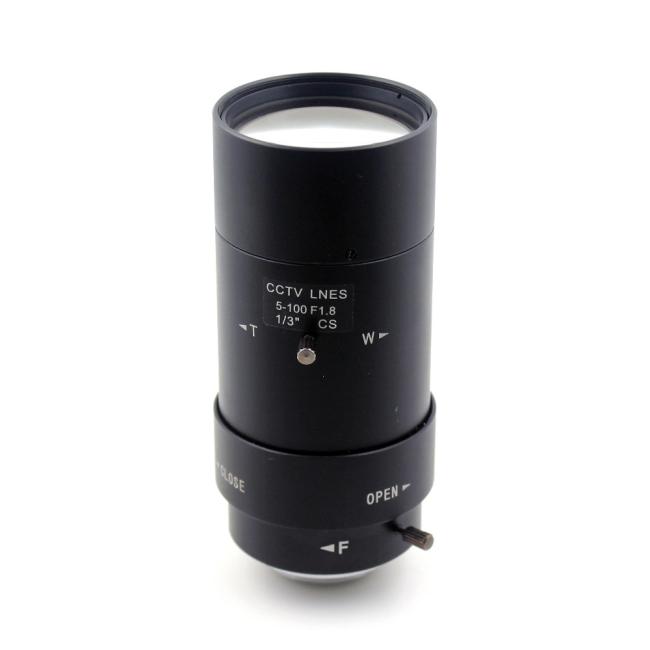 New 5-100mm CS F1.8 Lens 1/3" Varifocal zoom Manual Iris zoom lens for Security CCTV Camera New 5-100mm CS F1.8 Lens 1/3" Varifocal zoom Manual Iris zoom lens for Security CCTV Camera