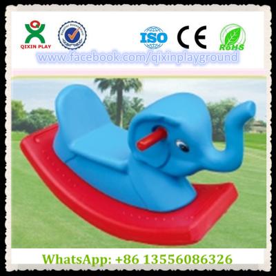 China Fun Plastic Elephant Shape Build-Up Rocking Horse Games Horse for Park Items QX-155F for sale