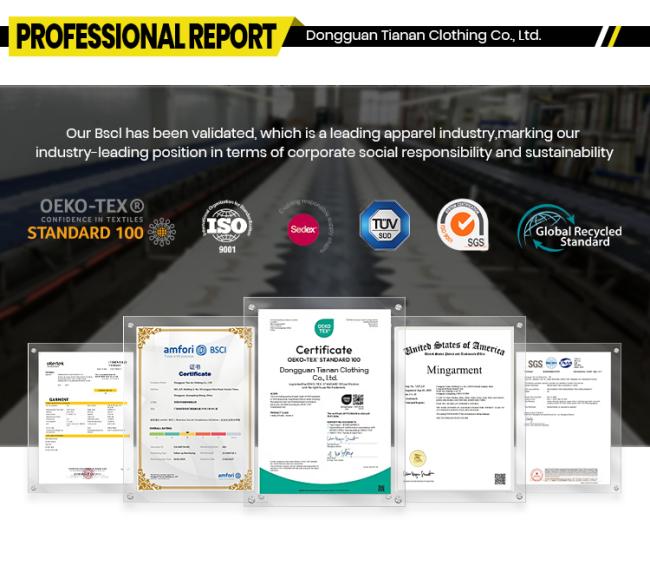 Certificate,custom apparel,clothing producers