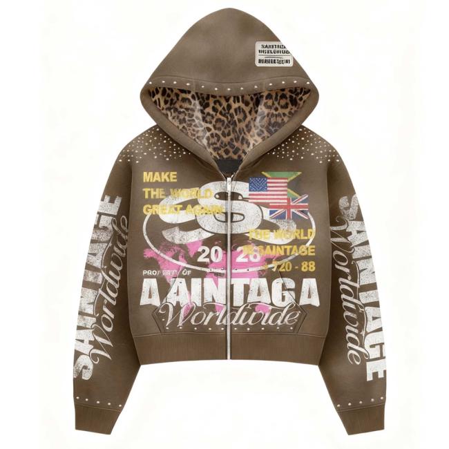 Custom-Vintage-Men's-Distressed-Zip-up-Heavyweight-Hoodie,coffee-brown
