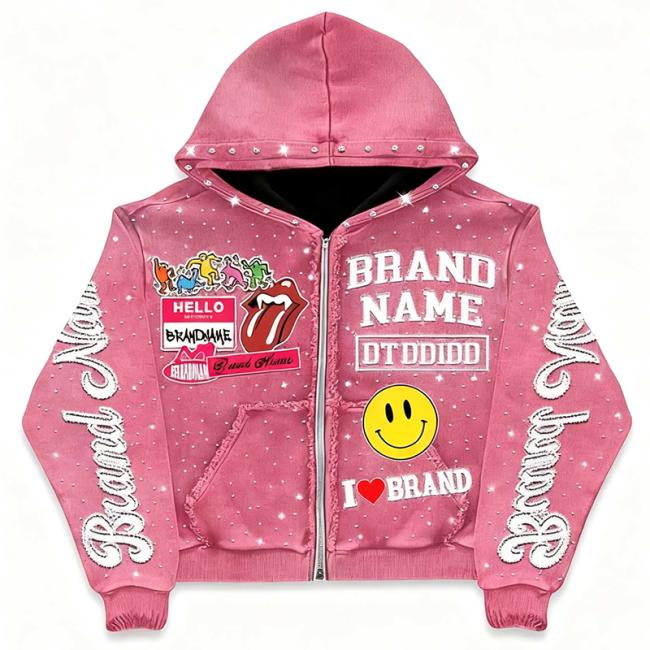 High-Quality-100%-Cotton-Distressed-Zip-up-Acid-Wash-Men's-Hoodie,pink