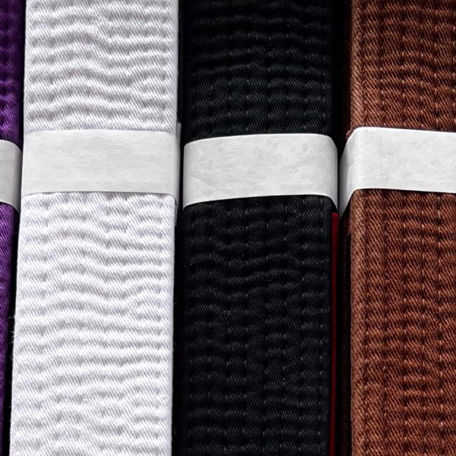 Custom logo printing on Jiu-Jitsu belt