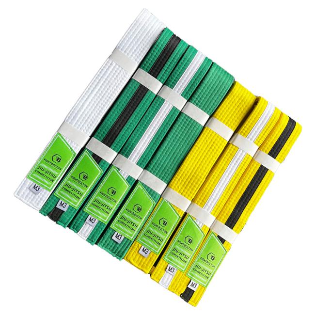 Custom BJJ belts available with the gi set