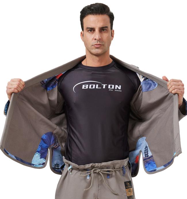 Custom BJJ Gi Kimono showing front and back views