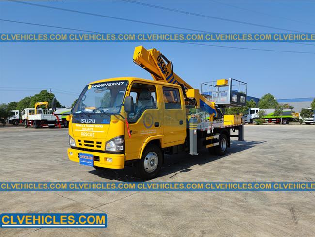 21m Lsuzu Telescopic Boom Bucket Truck Aerial Work Manlift Truck