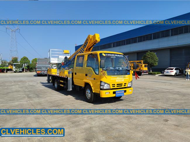 21m Lsuzu Telescopic Boom Bucket Truck Aerial Work Manlift Truck