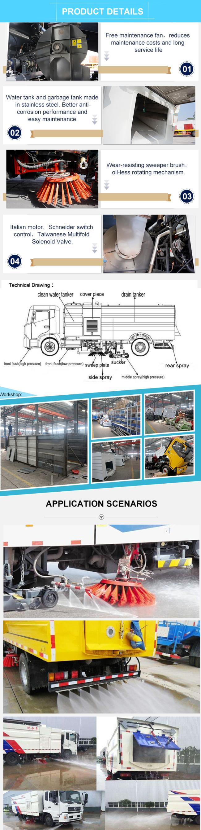 Dongfeng 5000L Road Sweeper Cleaning Truck