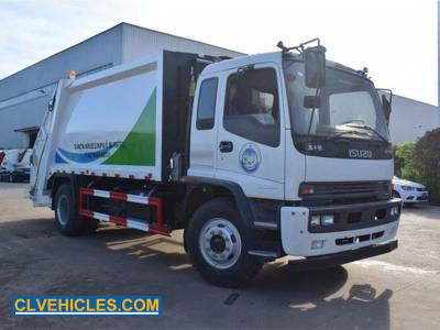 China FTR 12CBM 205Hp ISUZU caminhão de lixo diesel caminhão de lixo comprimido à venda