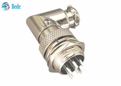 China Silver Plated Aviation Connector Plug gx16 6 Pins Male And Elbow Female Connector Sets for sale