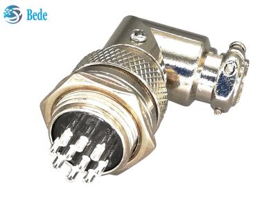China 10 Pins Gx16 Elbow Connector Aviation Connector Male And Female Sets Silver Plated Plug for sale