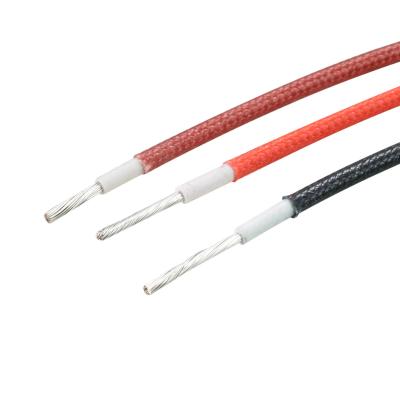 China High quality UL 3122 300V 200C silicone Insulated Wire fiber glass braided wire black white blue yellow for sale