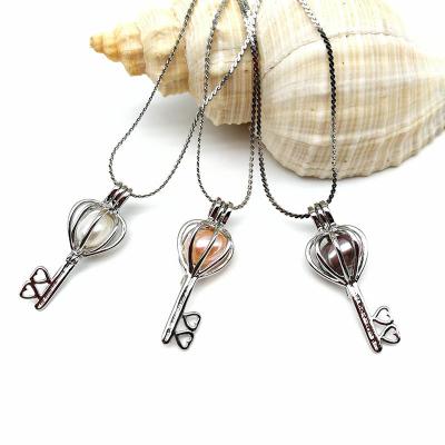 China Fashion Real Freshwater Pearl Beads Key Locket Cage Pendant for Necklace Jewelry for sale