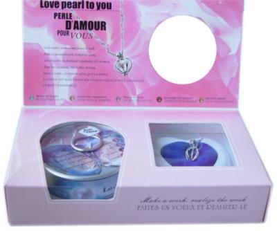 China French Versions Color Box  Love Pearl Necklace Gift Box With Fashion Cage Pendant for Special Holiday Gift for sale