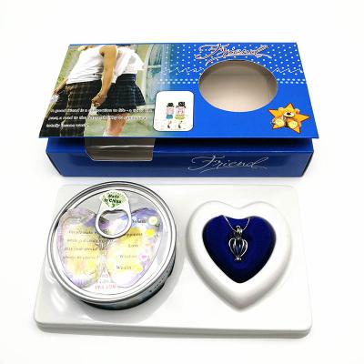 China Friend Series Color Box Love Pearl Necklace Gift Box With Fashion Cage Pendant for Birthday Gift for sale