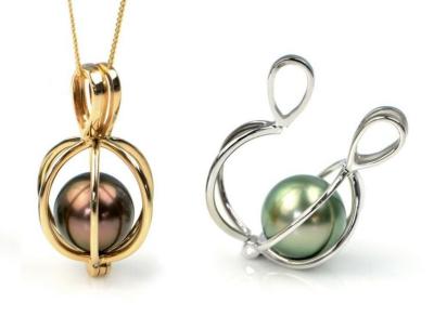 China 18K Silver Plated Love Wish Pearl Cage Pendant Necklace with 1pc Freshwater Pearl In it for sale