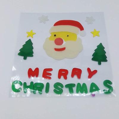 China Xmas Day Gel Stickers Window Sticker Jelly  Sticker Spring Gel Clings Christmas Day Gift for sale