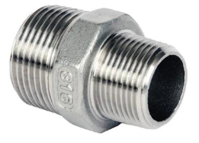 China 304 316L Threaded Stainless Steel Pipe Fittings Male Hex Nipple Reducer for sale