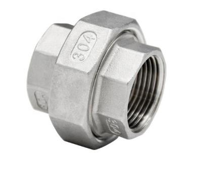 China Casting 304 Stainless Steel Pipe Union Joint Female Threaded Nipple for sale