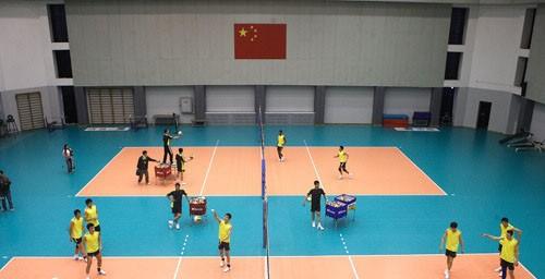 Inflatable volleyball court with silicon pu