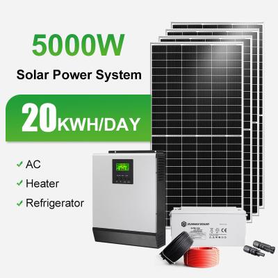 China 10000w Kit de painéis solares Gerador de energia 8KW 6KW 5KW 3KW Off Grid 10kw Sistemas de energia solar para casa à venda