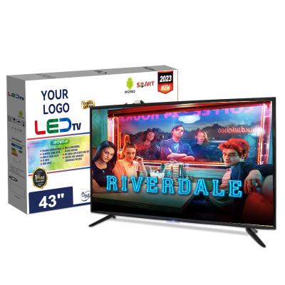 China Manufacturer Smart Display 43 Inch TV Television 24 32 40 43 50 55 65 Inch LED TV with Android TV Stands for sale