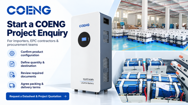 COENG 15kWh-class LiFePO4 battery product-family comparison view