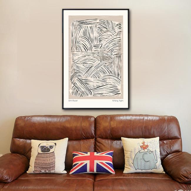 Modern abstract oil painting exhibition display
