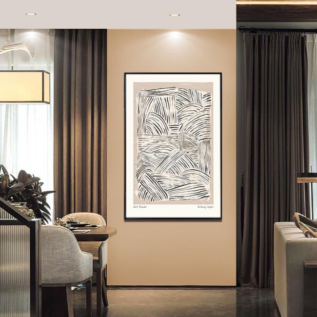 Hand painted canvas artwork display