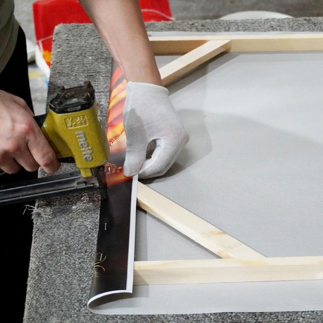 Canvas framing process