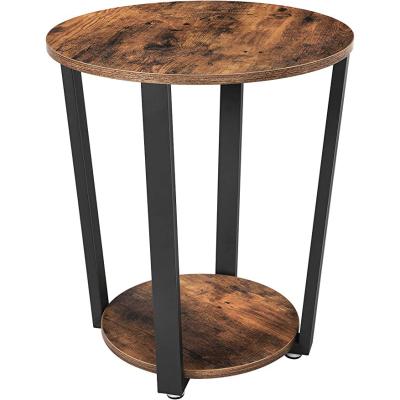 China Round End Table Side Table NightStand 2 Tiers for Couch Sofa Bed Living Room for sale