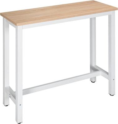 China Dining Table Kitchen Table Metal Frame Industrial Design Easy Assembly Oak White for sale