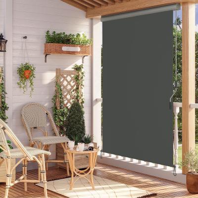 China Retractable Vertical Awning ，High Quality Curtain ，Shading Drop Awning，Suitable for Balcony ，160*250cm  ,Polyester,Grey for sale